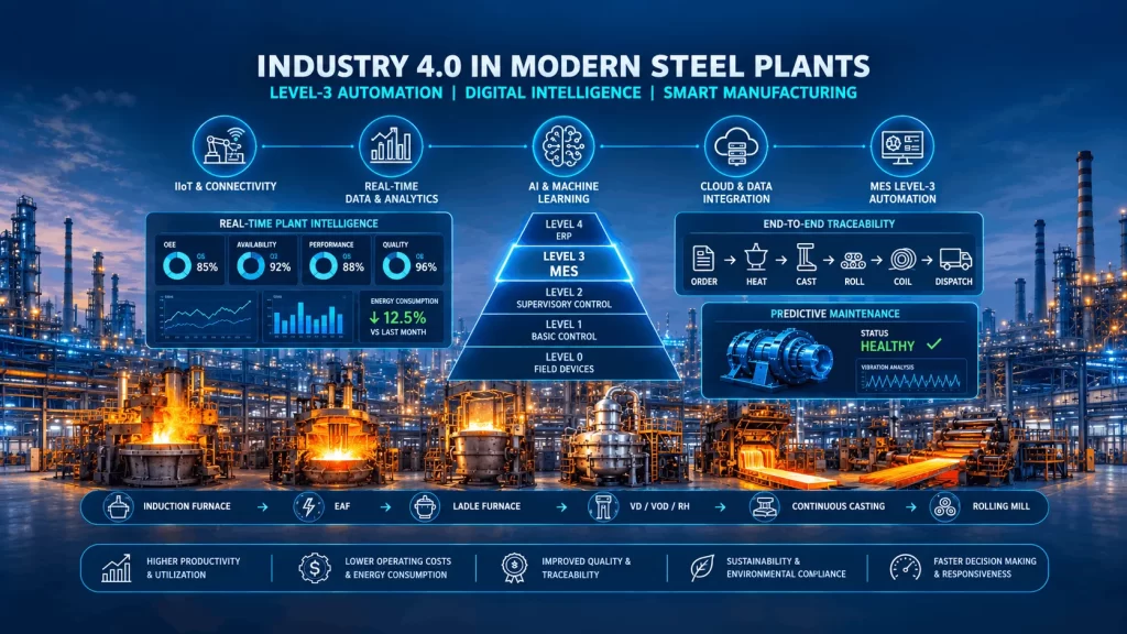Industry 4.0 in Modern Steel Plants: Transforming Steel Manufacturing through Level-3 Automation and Digital Intelligence